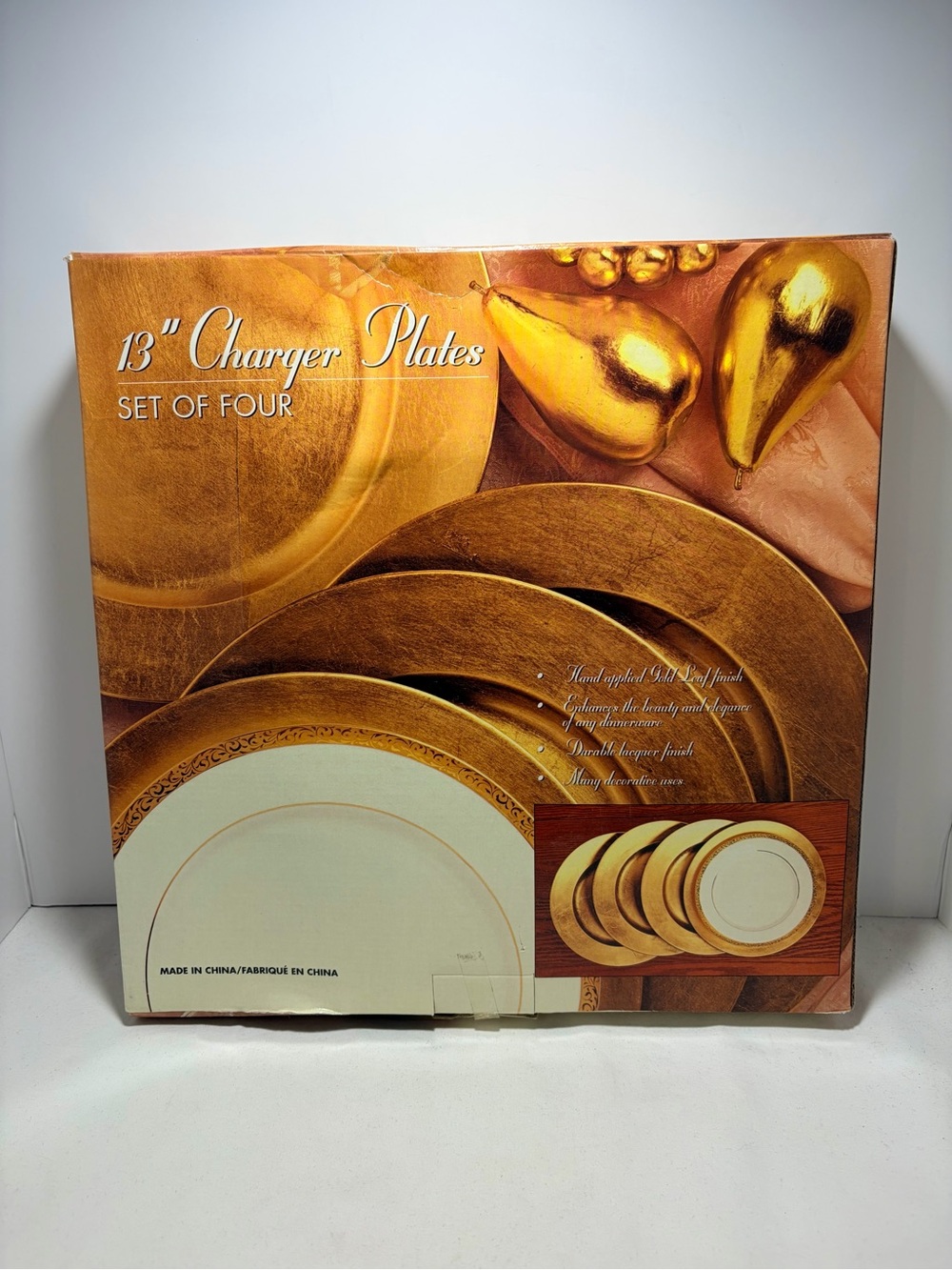 Christmas Holiday Decorative Gold Charger Plates Set of 4